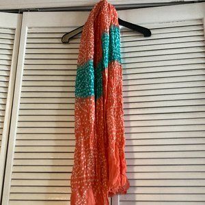Pink and Blue Hand Dyed Scarf